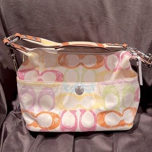 Coach pastel cotton handbag